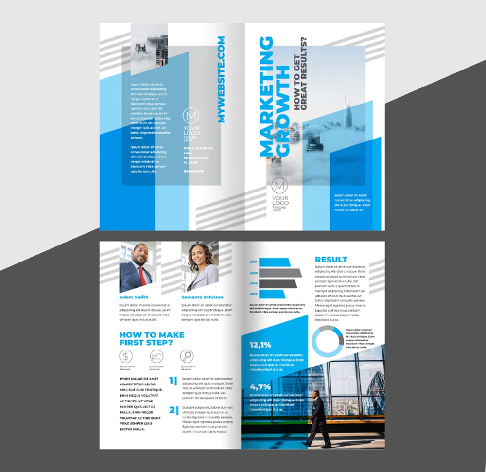 Half-Fold Brochures - 8.5" x 11" - 100lb Gloss Book