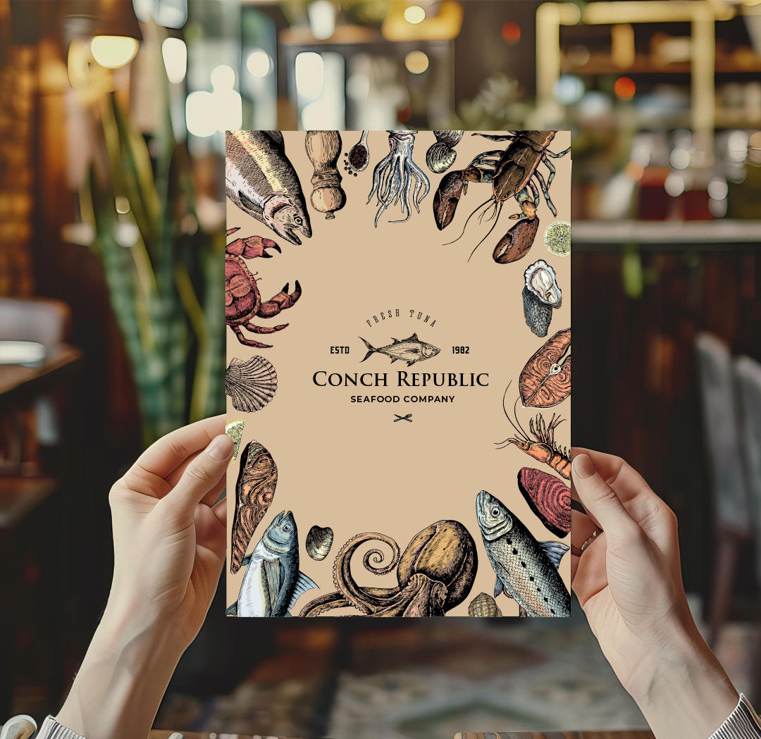 Half-Fold Menu - 11" x 17" - 100lb Gloss Book