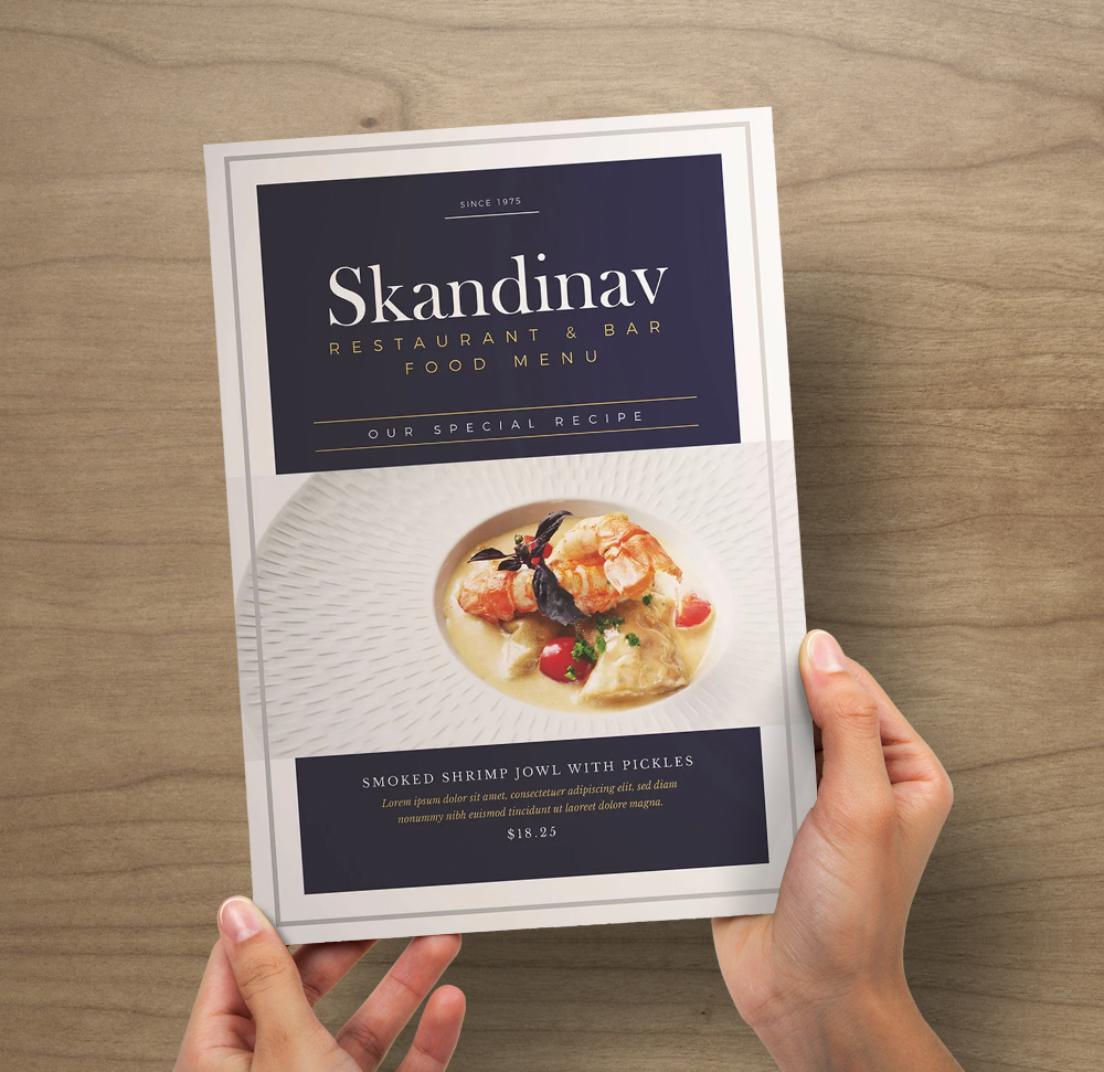 Half-Fold Menu - 11" x 17" - 100lb Gloss Cover