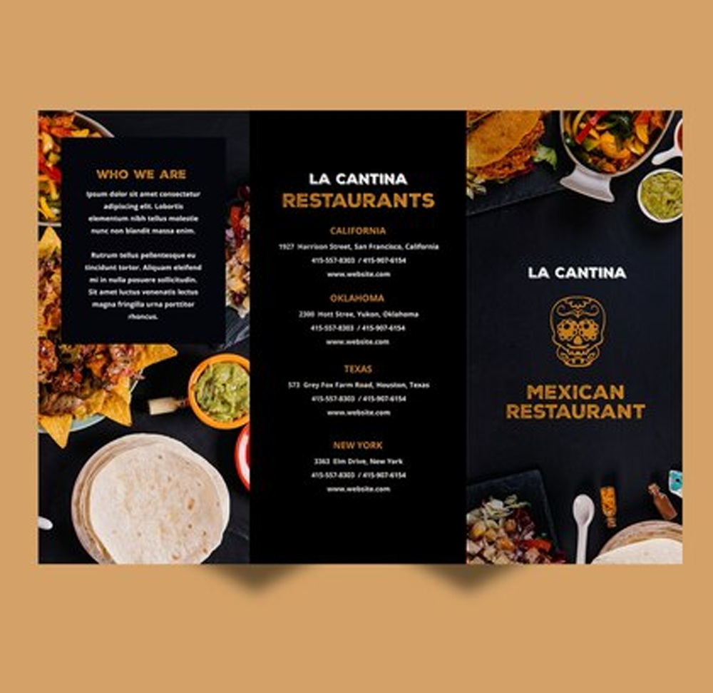 Tri-Fold Menu - 8.5" x 11" - 100lb Gloss Cover
